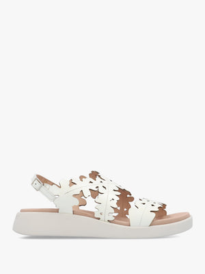 MAR 51 Off White Patent Leather Floral Sandals