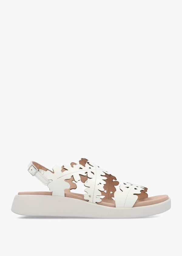 MAR 51 Off White Patent Leather Floral Sandals