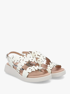 MAR 51 Off White Patent Leather Floral Sandals
