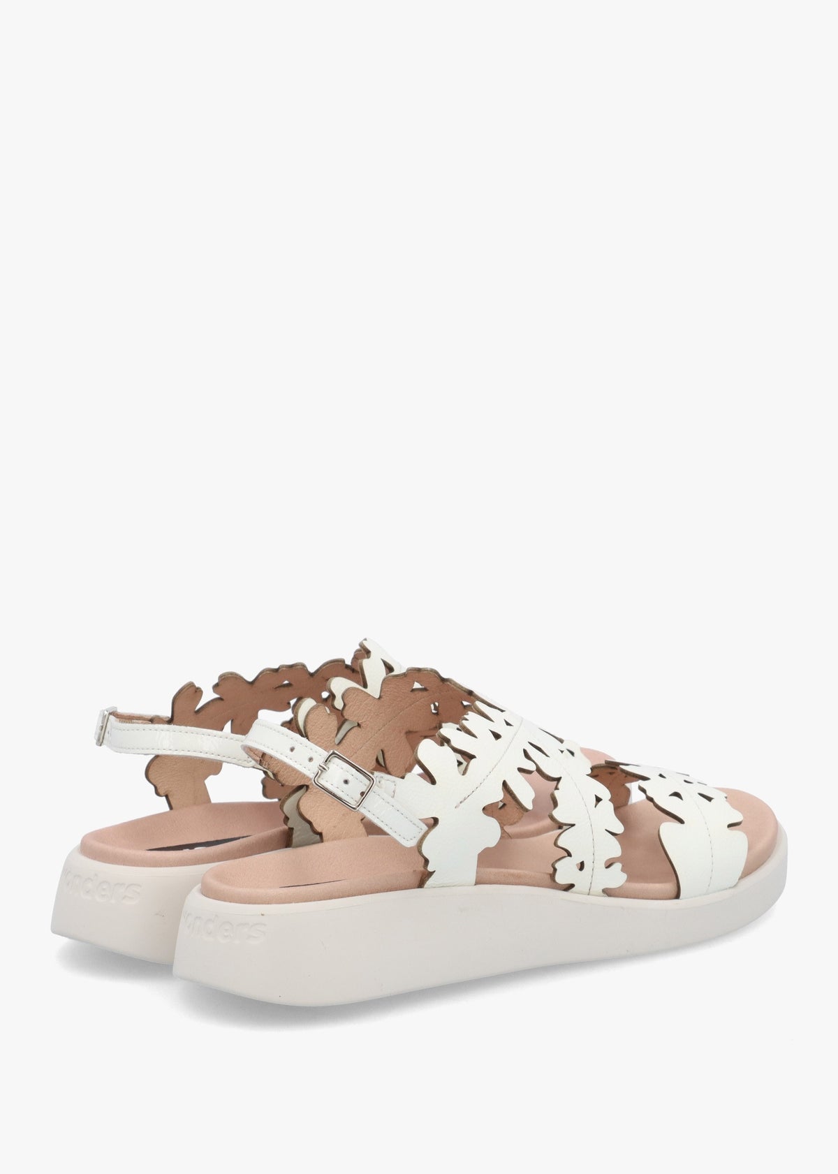 MAR 51 Off White Patent Leather Floral Sandals