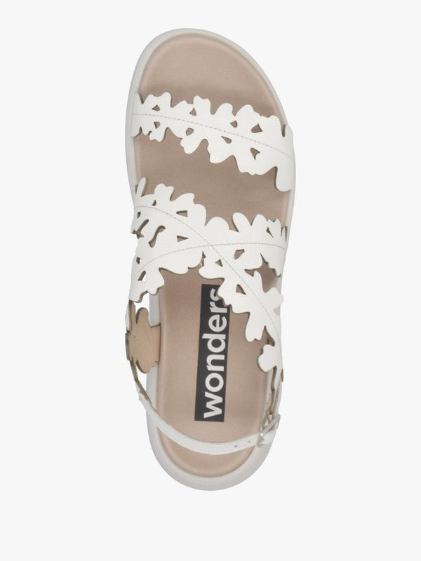 MAR 51 Off White Patent Leather Floral Sandals