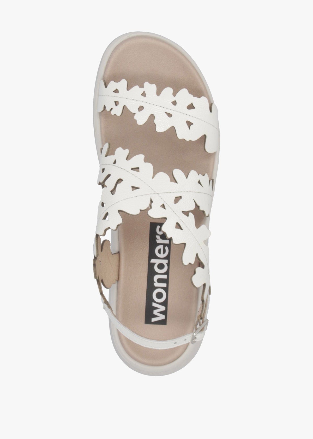 MAR 51 Off White Patent Leather Floral Sandals