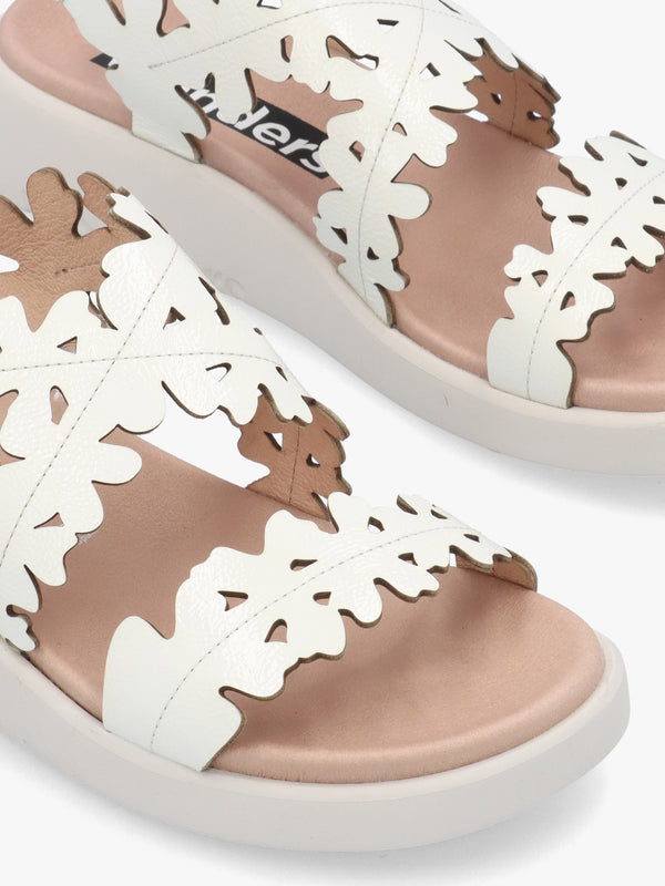 MAR 51 Off White Patent Leather Floral Sandals