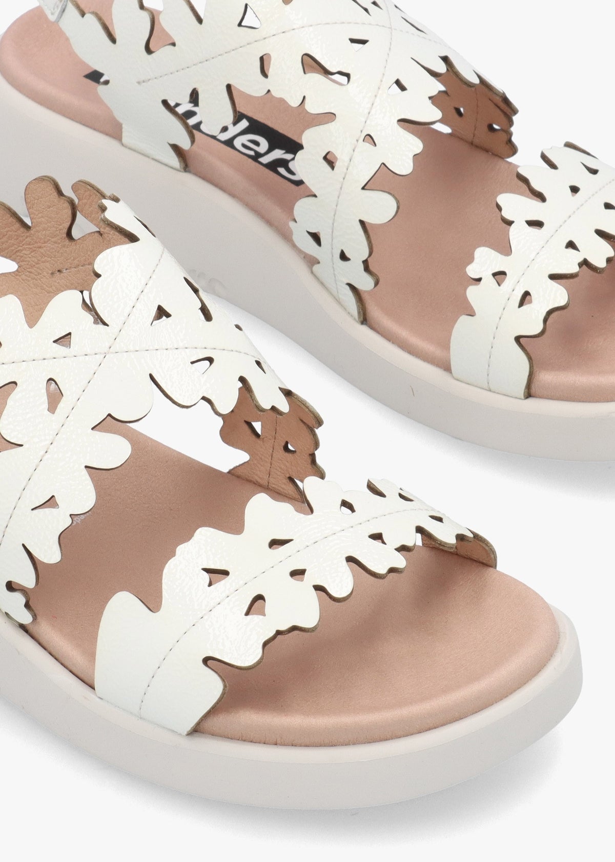 MAR 51 Off White Patent Leather Floral Sandals