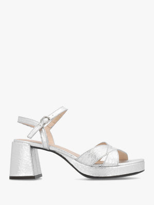 Zaida 20 Plata Leather Block Heel Platform Sandals