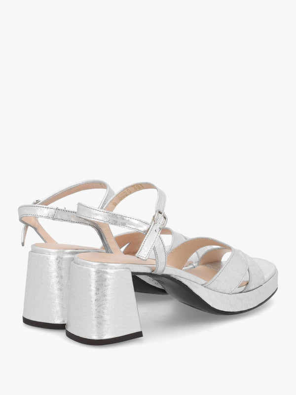 Zaida 20 Plata Leather Block Heel Platform Sandals