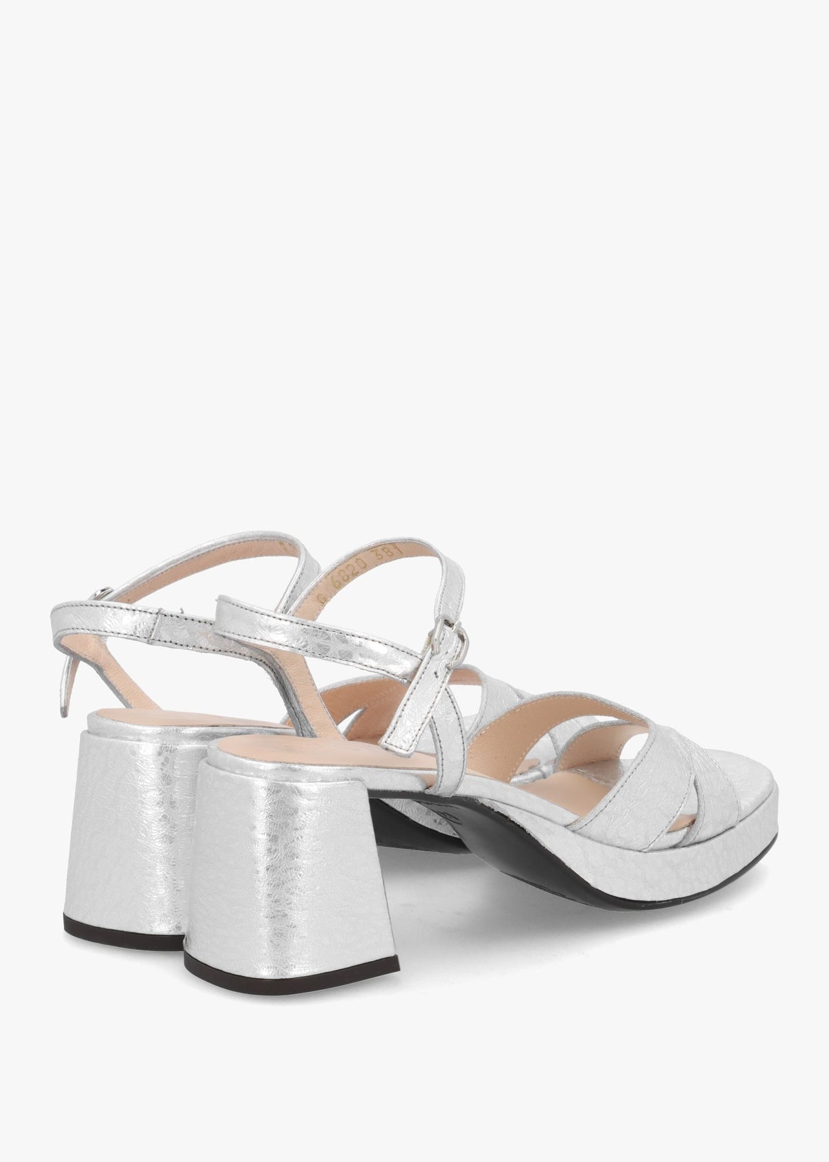 Zaida 20 Plata Leather Block Heel Platform Sandals