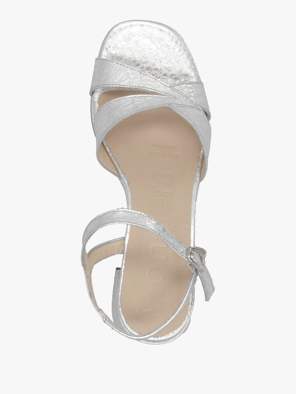 Zaida 20 Plata Leather Block Heel Platform Sandals