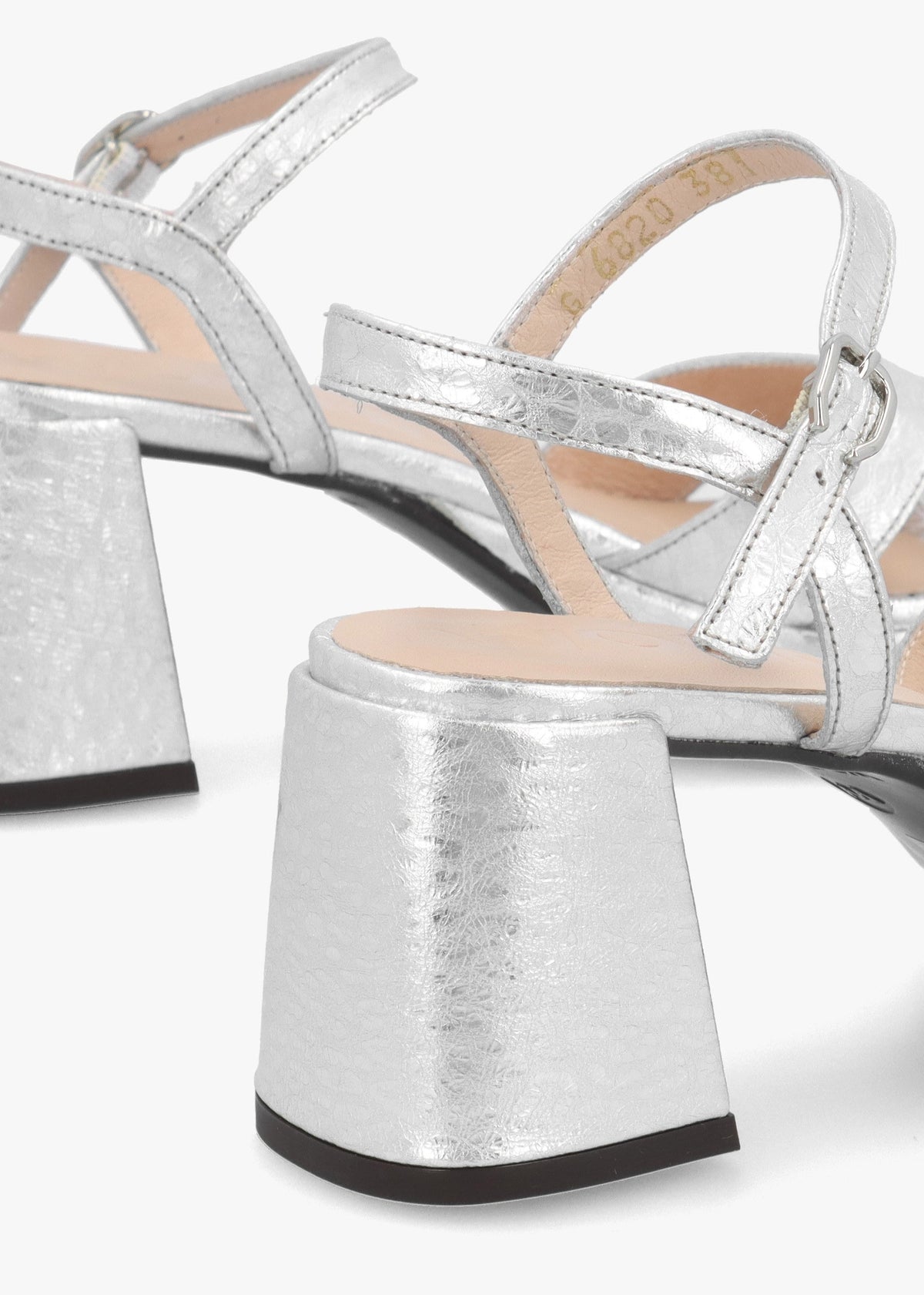 Zaida 20 Plata Leather Block Heel Platform Sandals