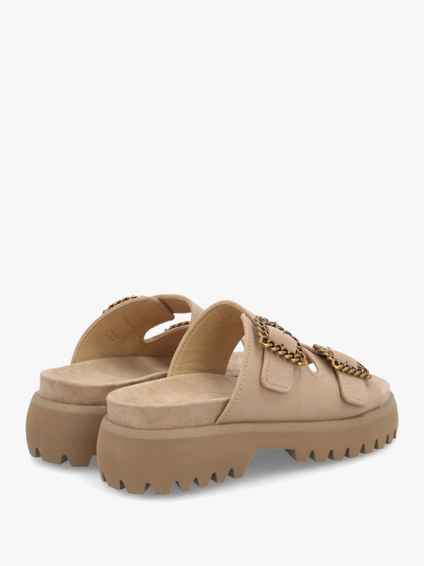Annes Beige Suede Chunky Mules