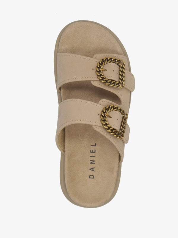 Annes Beige Suede Chunky Mules