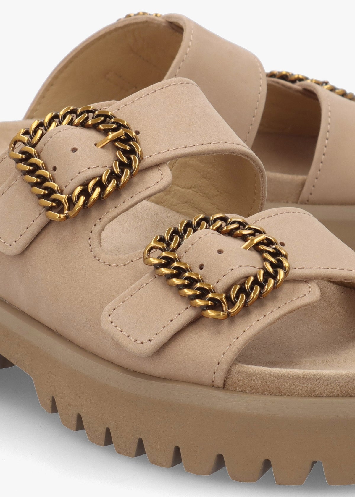 Annes Beige Suede Chunky Mules