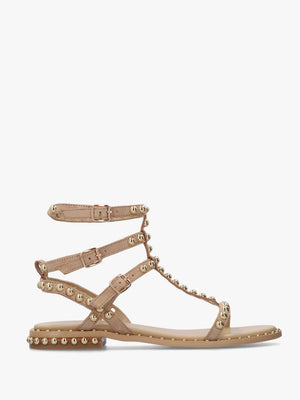 Eternal Beige Suede Studded Gladiator Sandals