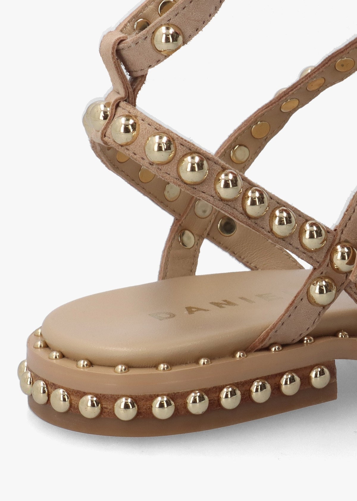 Eternal Beige Suede Studded Gladiator Sandals