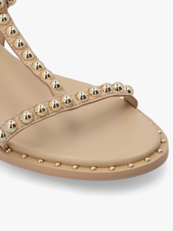 Eternal Beige Suede Studded Gladiator Sandals
