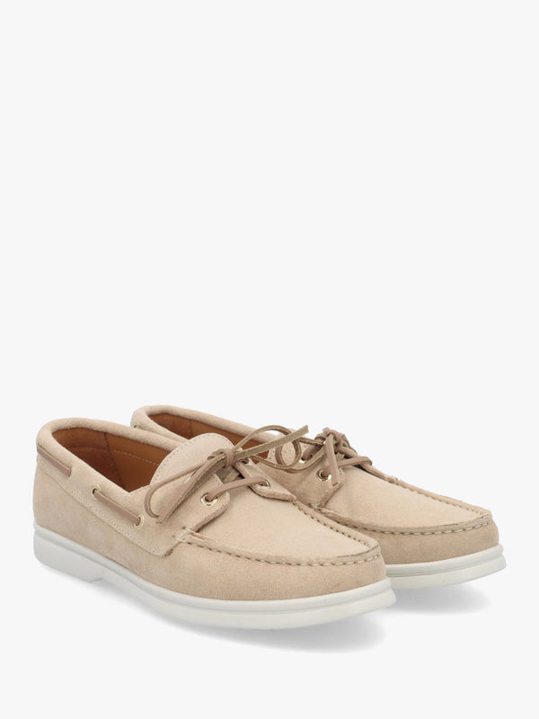 Pier Beige Suede Deck Shoes