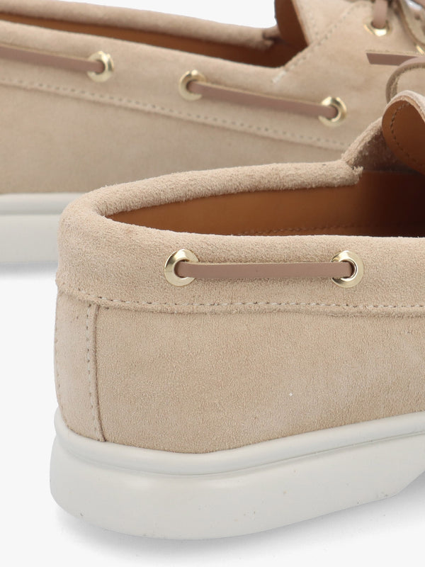 Pier Beige Suede Deck Shoes