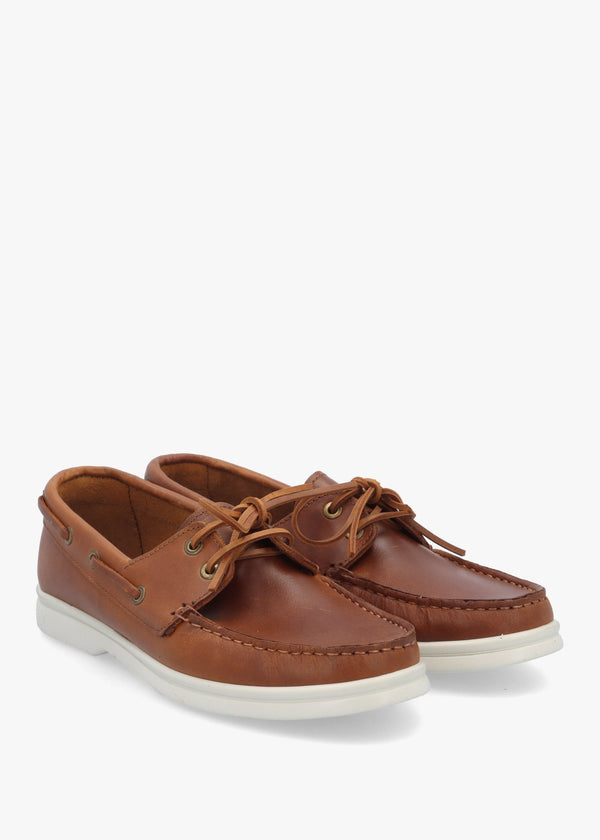 Pier Tan Leather Deck Shoes