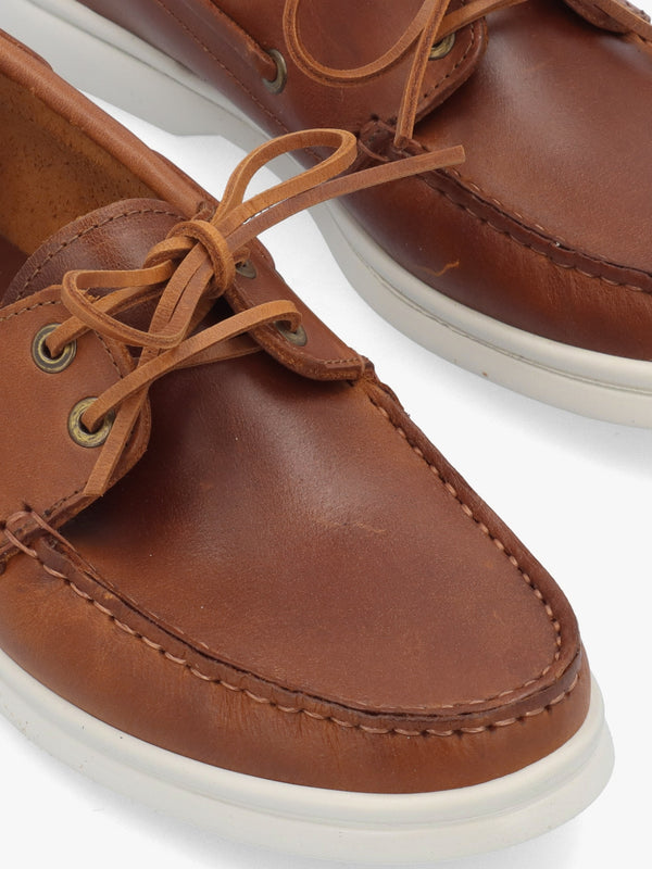 Pier Tan Leather Deck Shoes