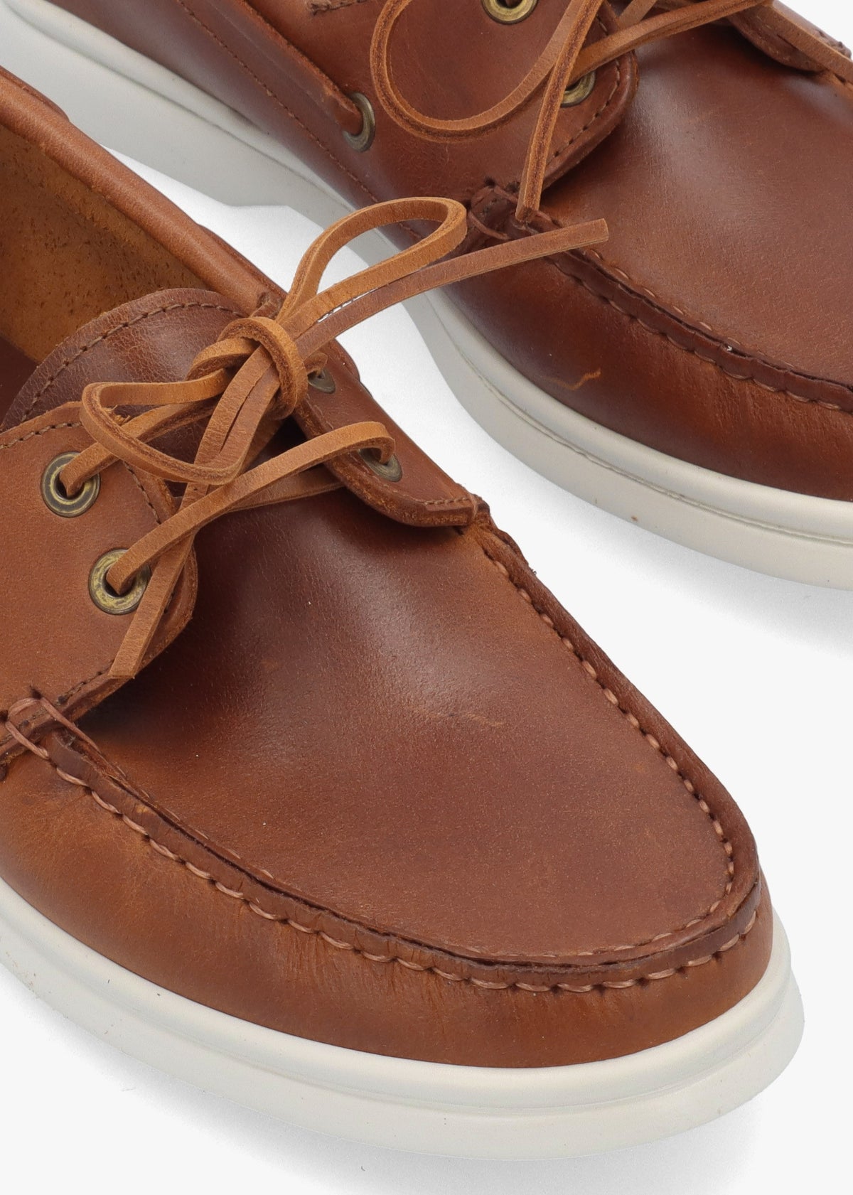 Pier Tan Leather Deck Shoes