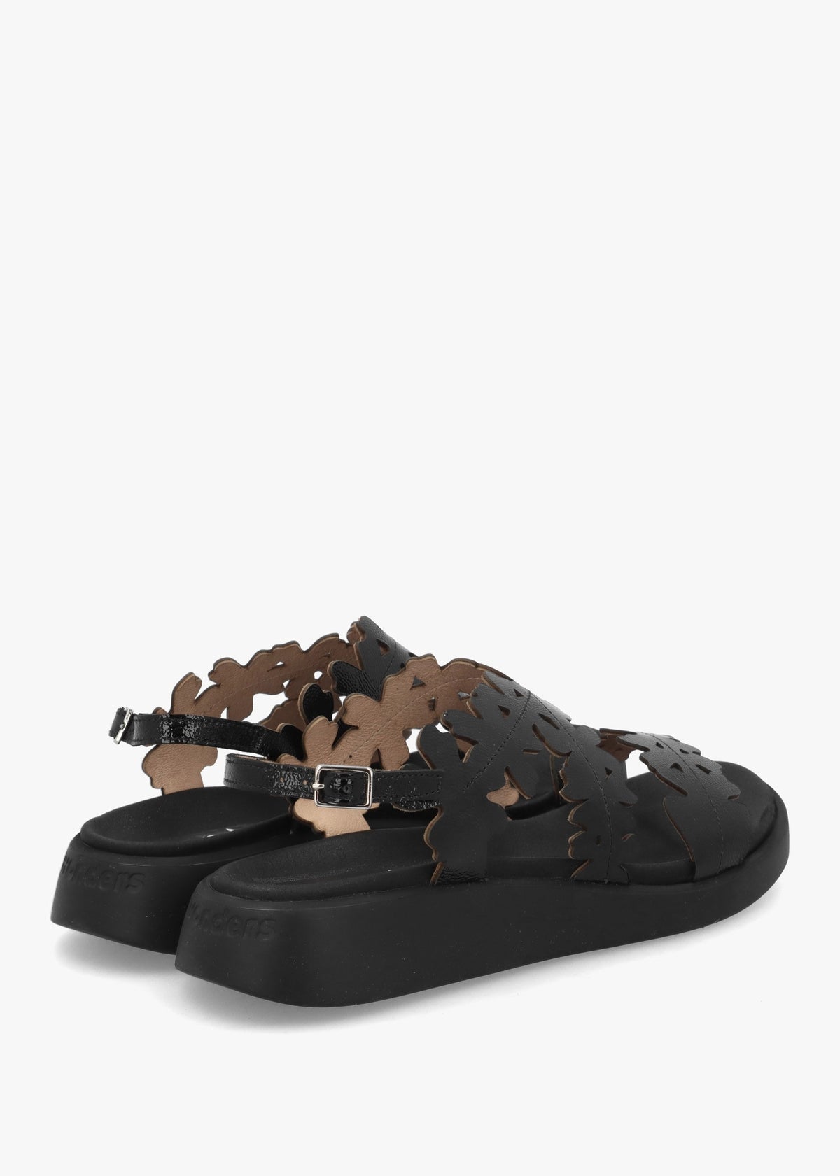 MAR 51 Black Patent Leather Floral Sandals