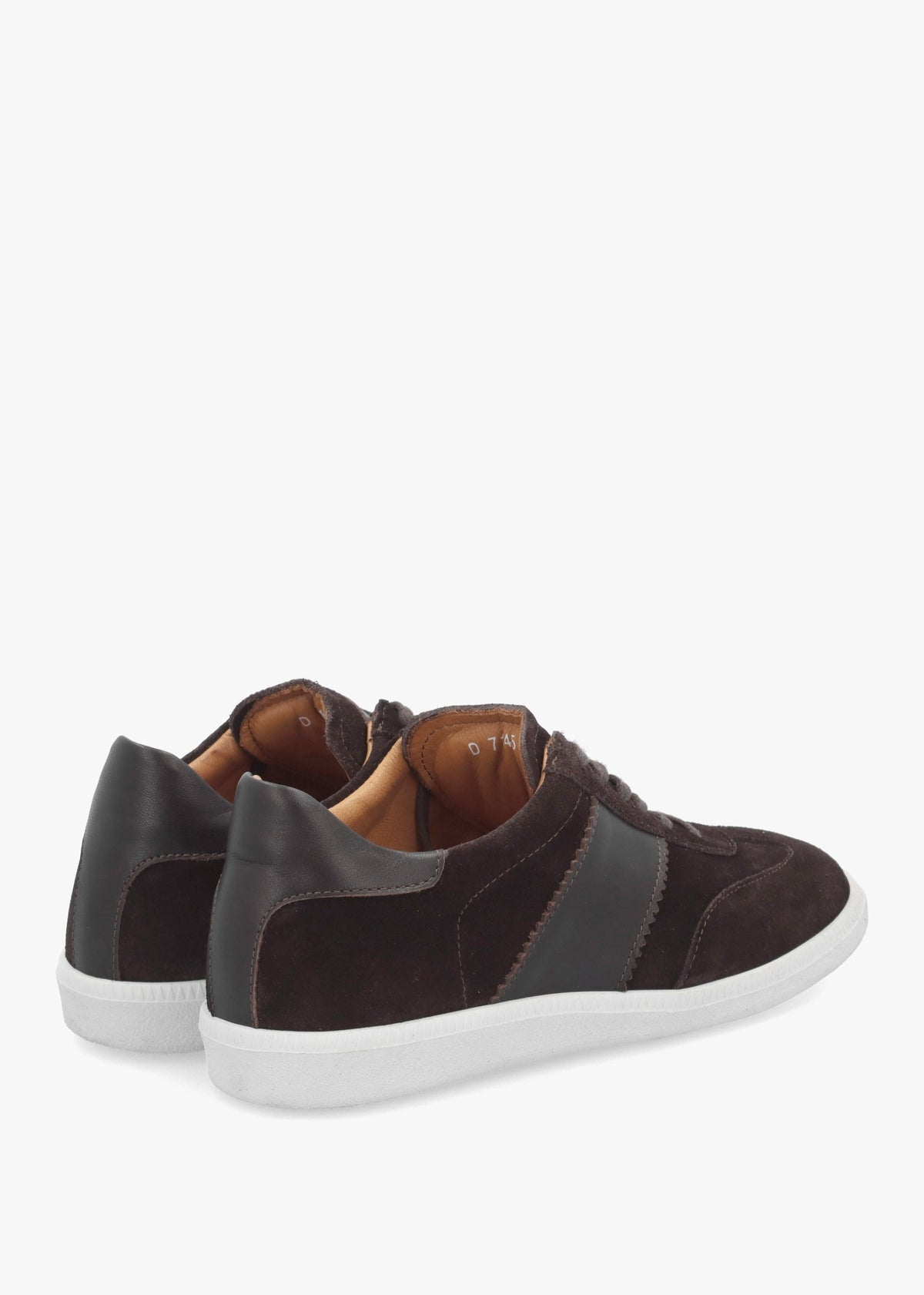 Stripe Brown Suede & Leather Low Profile Trainers