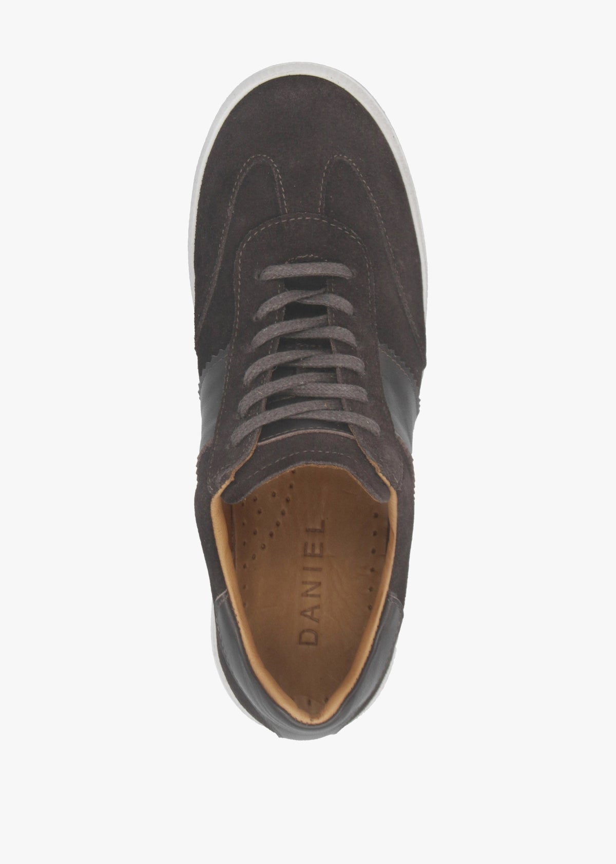 Stripe Brown Suede & Leather Low Profile Trainers