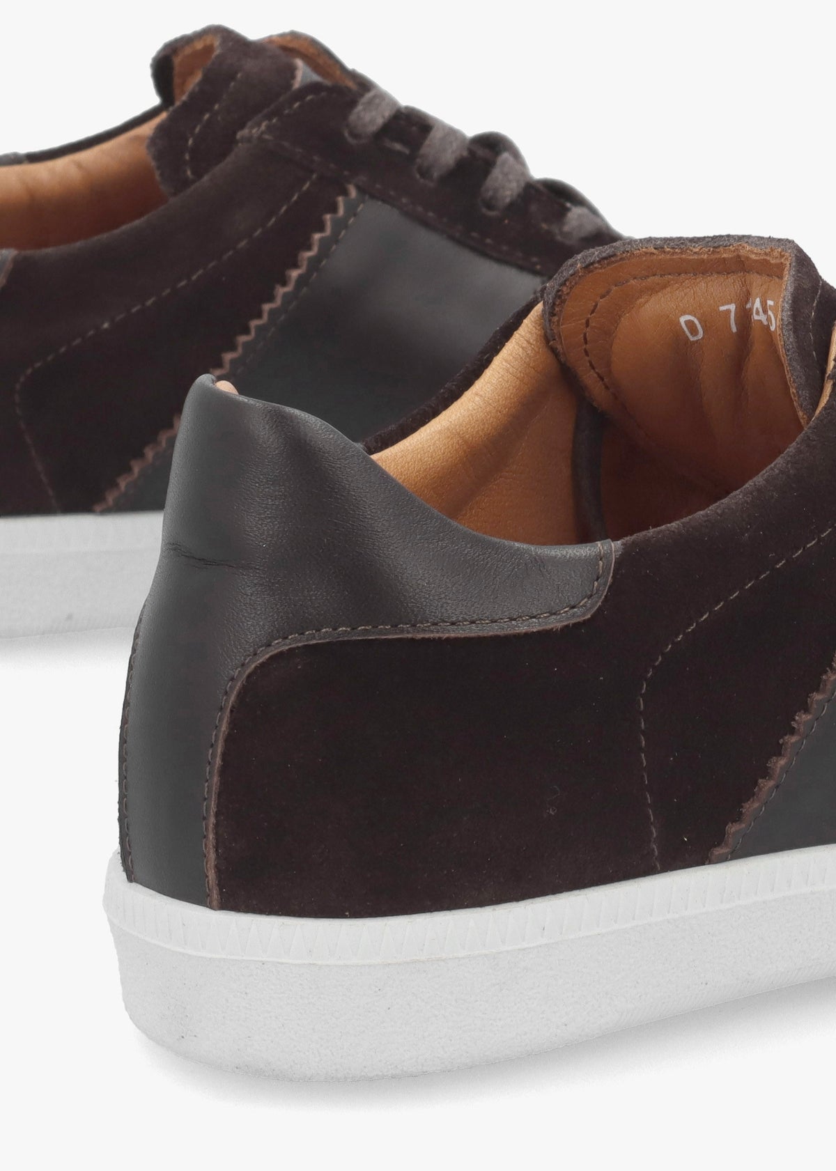 Stripe Brown Suede & Leather Low Profile Trainers