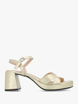 Zaida 20 Platino Leather Block Heel Platform Sandals