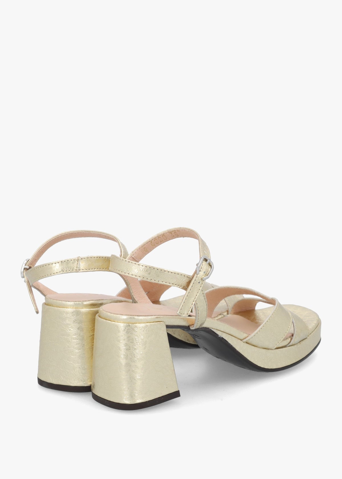 Zaida 20 Platino Leather Block Heel Platform Sandals