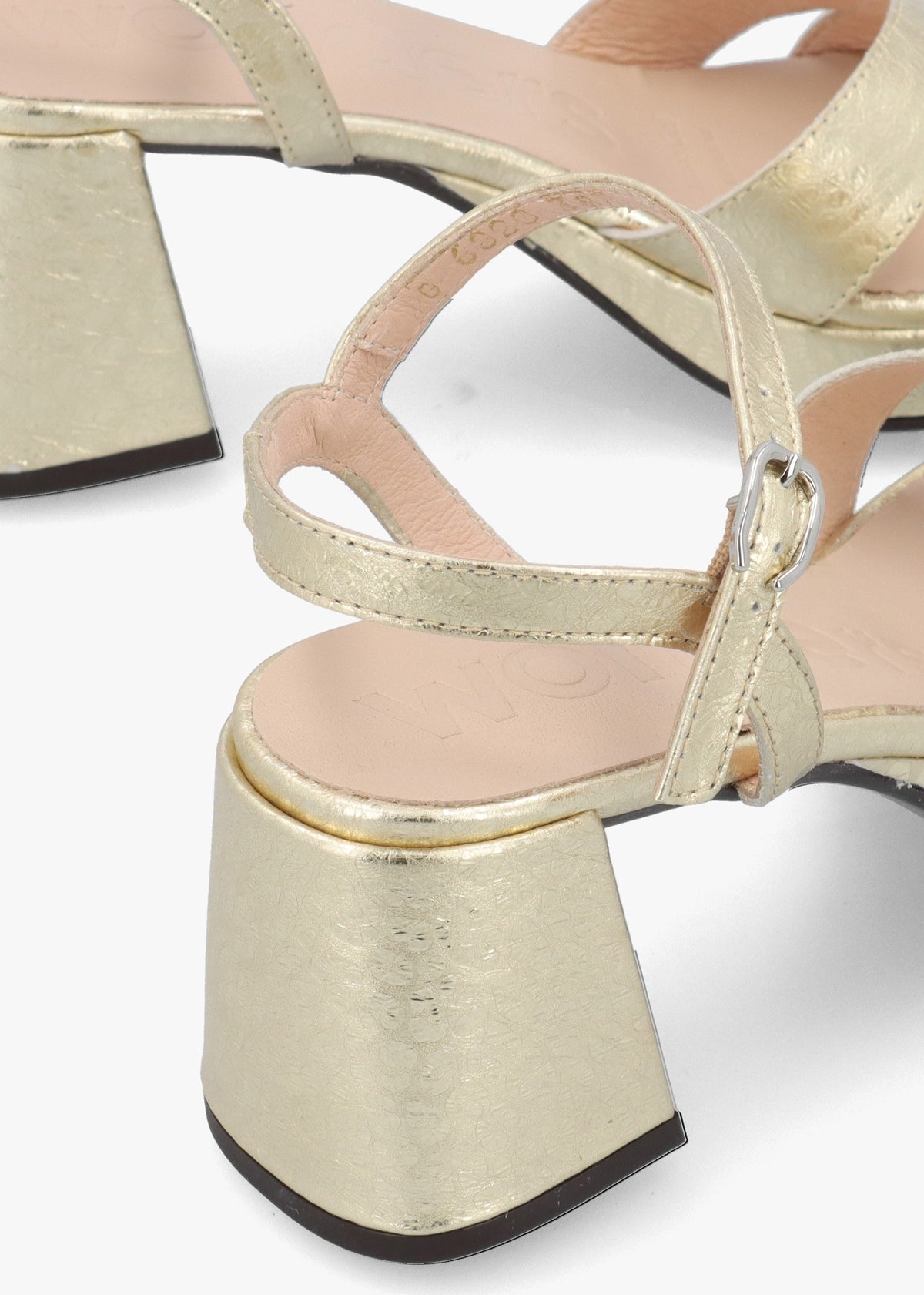 Zaida 20 Platino Leather Block Heel Platform Sandals