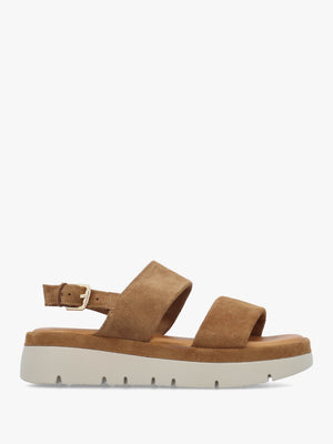 Netty Tan Suede Chunky Sandals
