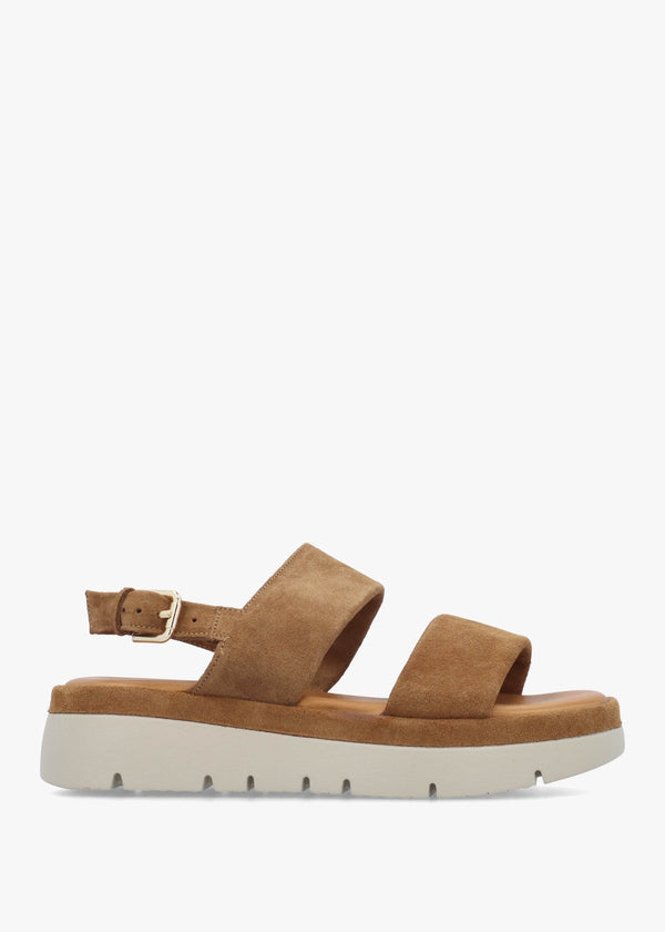 Netty Tan Suede Chunky Sandals