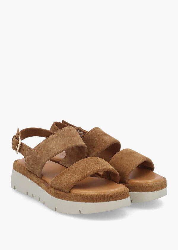 Netty Tan Suede Chunky Sandals