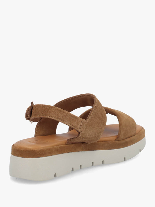 Netty Tan Suede Chunky Sandals