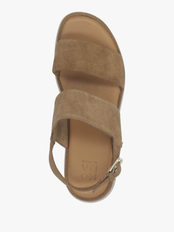 Netty Tan Suede Chunky Sandals