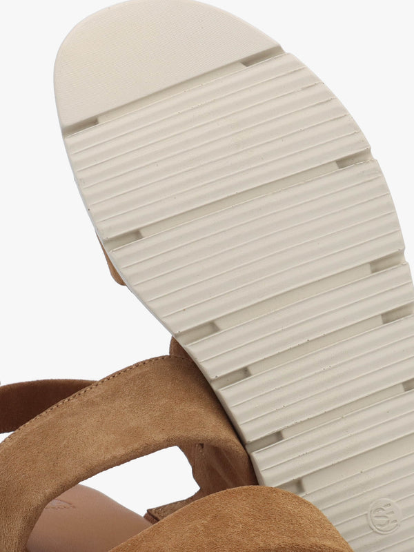 Netty Tan Suede Chunky Sandals