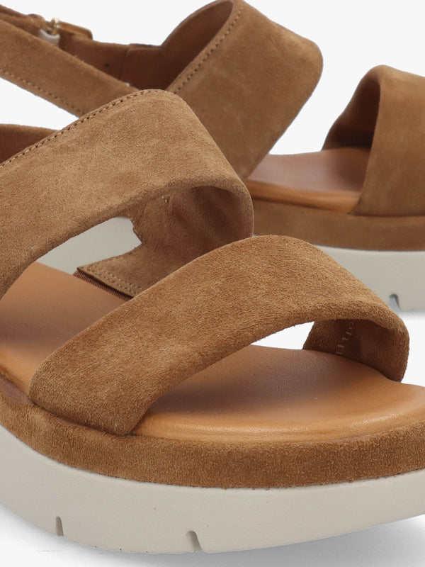 Netty Tan Suede Chunky Sandals