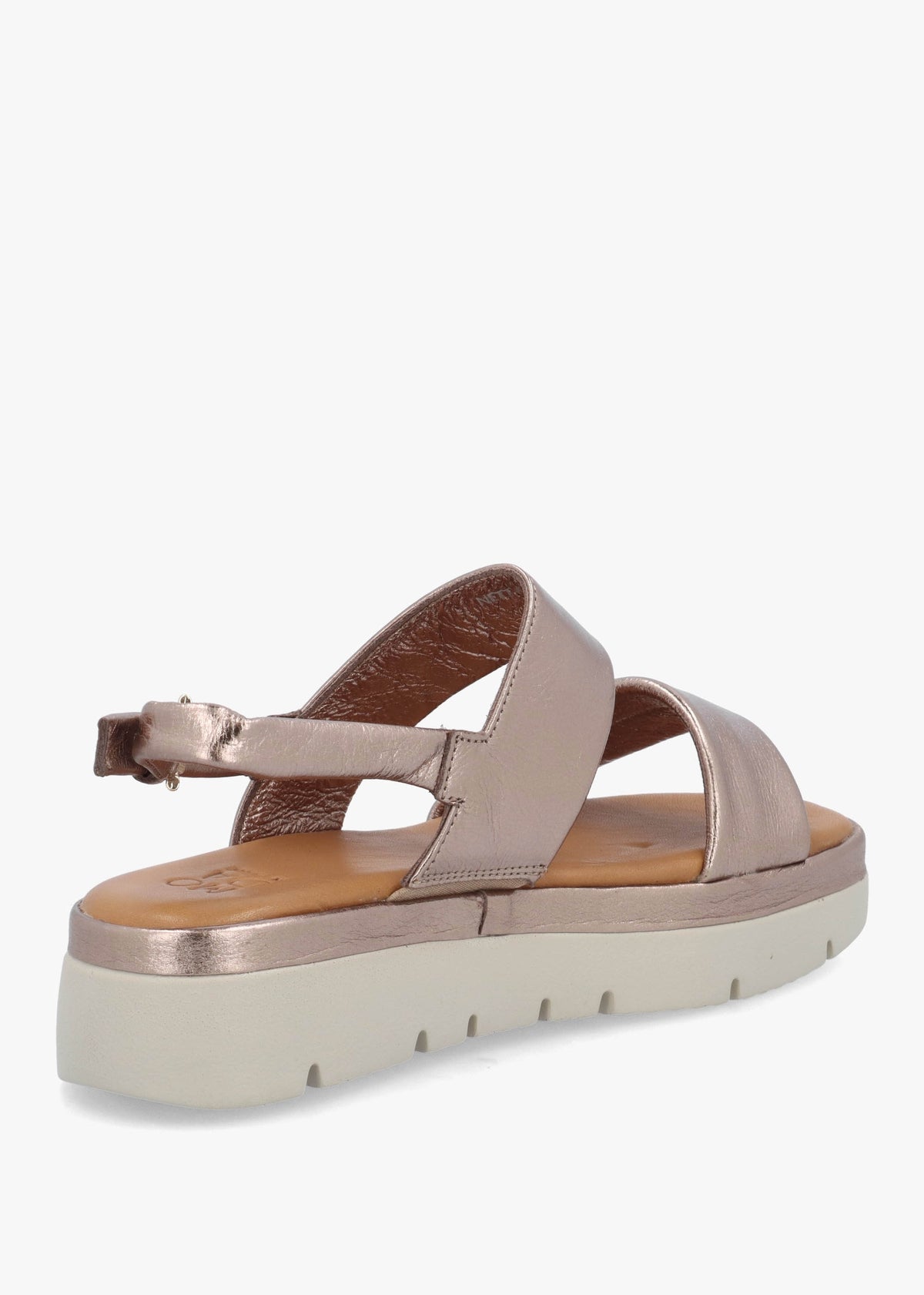 Netty Pewter Metallic Leather Chunky Sandals