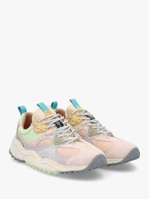 Women's Wave Pale Pink Lilac Light Green Suede Trainers