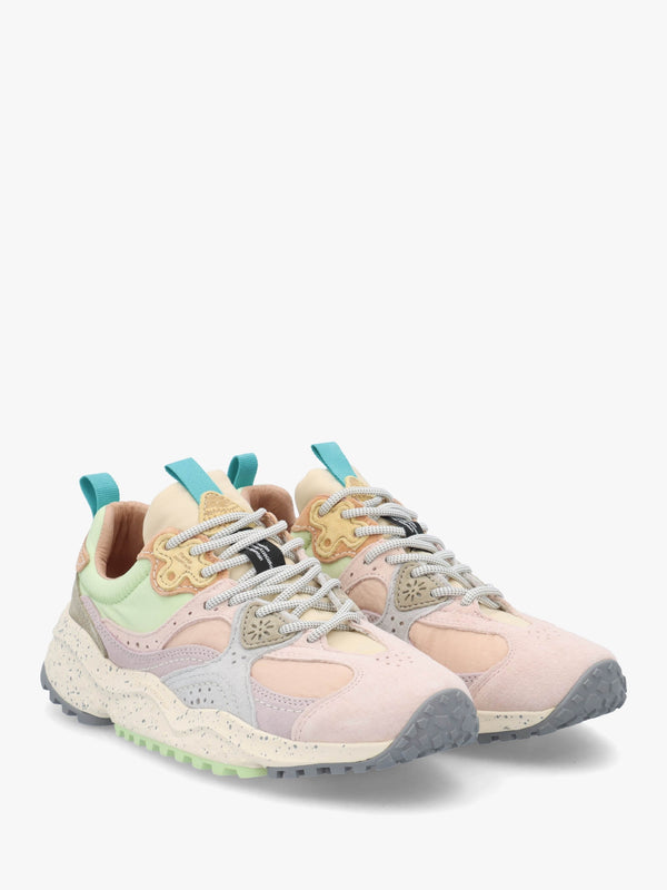 Women's Wave Pale Pink Lilac Light Green Suede Trainers
