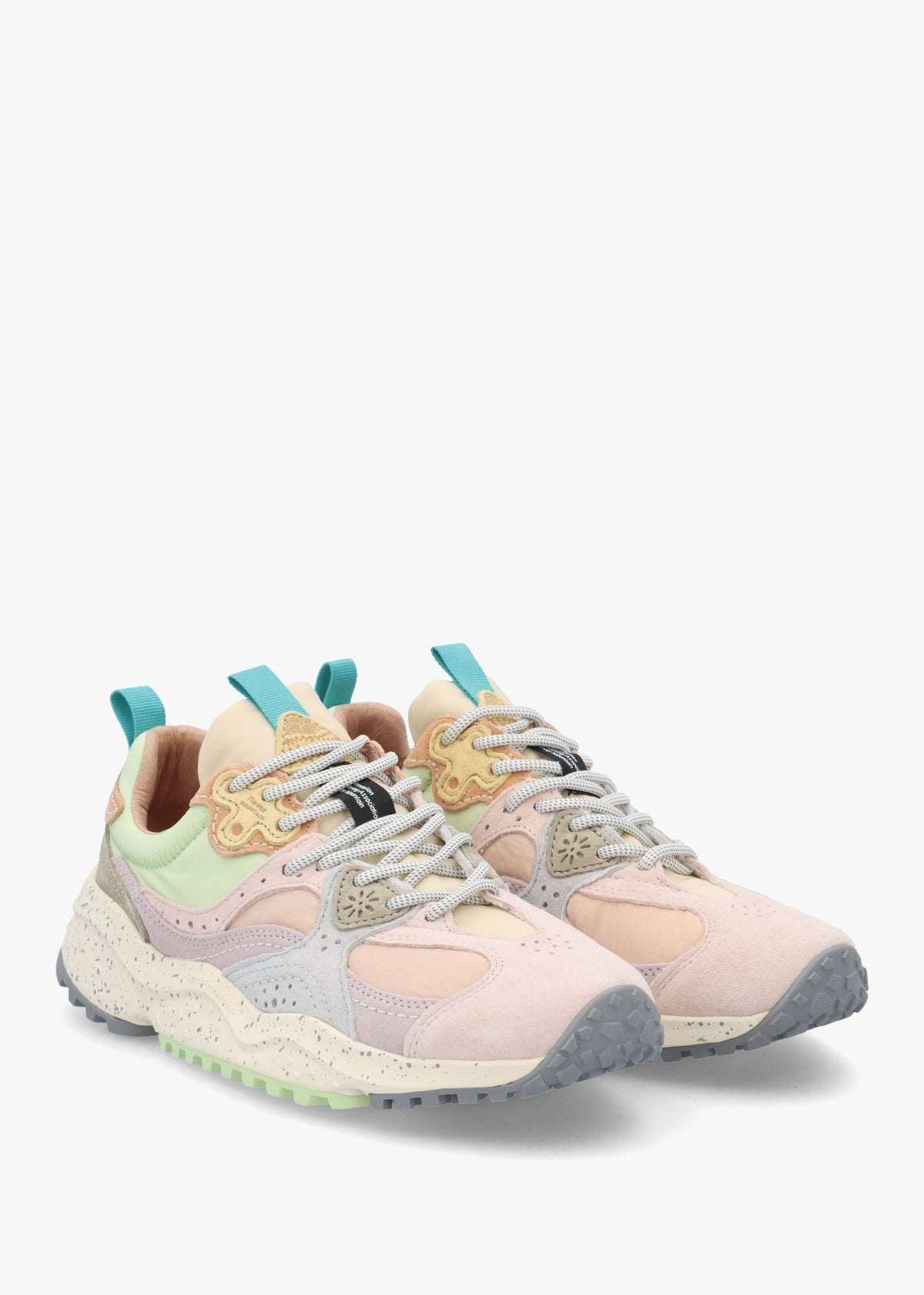 Women's Wave Pale Pink Lilac Light Green Suede Trainers
