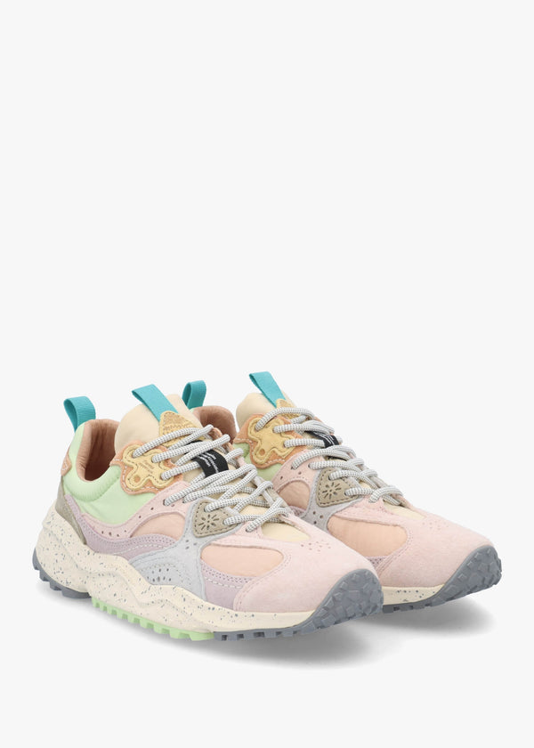 Women's Wave Pale Pink Lilac Light Green Suede Trainers