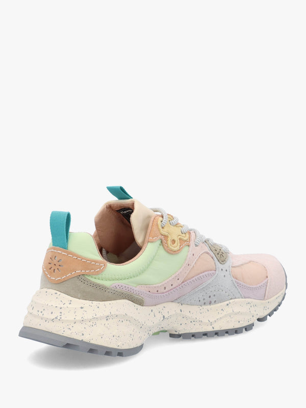Women's Wave Pale Pink Lilac Light Green Suede Trainers