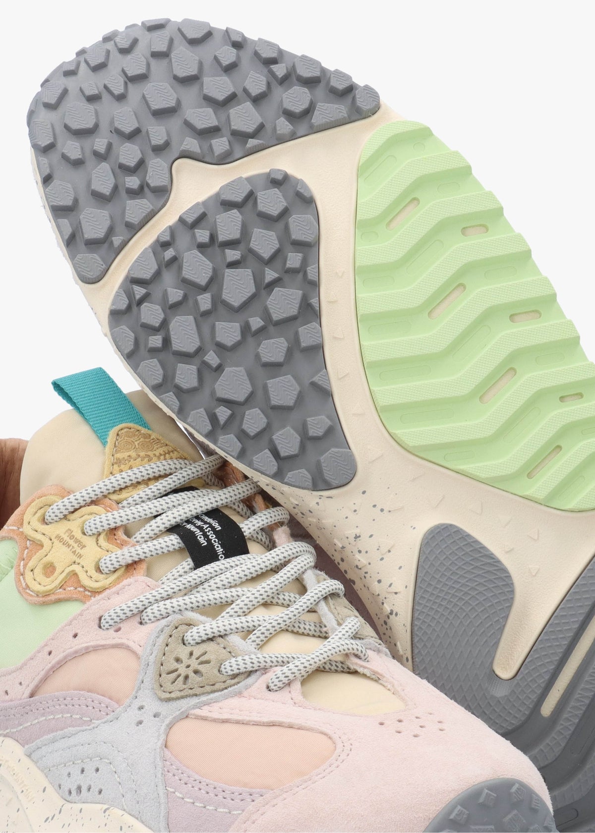Women's Wave Pale Pink Lilac Light Green Suede Trainers