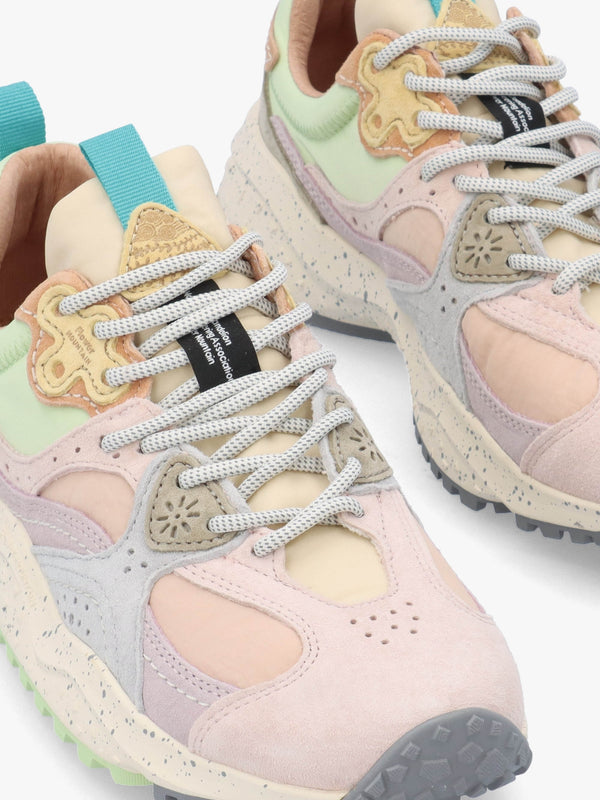 Women's Wave Pale Pink Lilac Light Green Suede Trainers