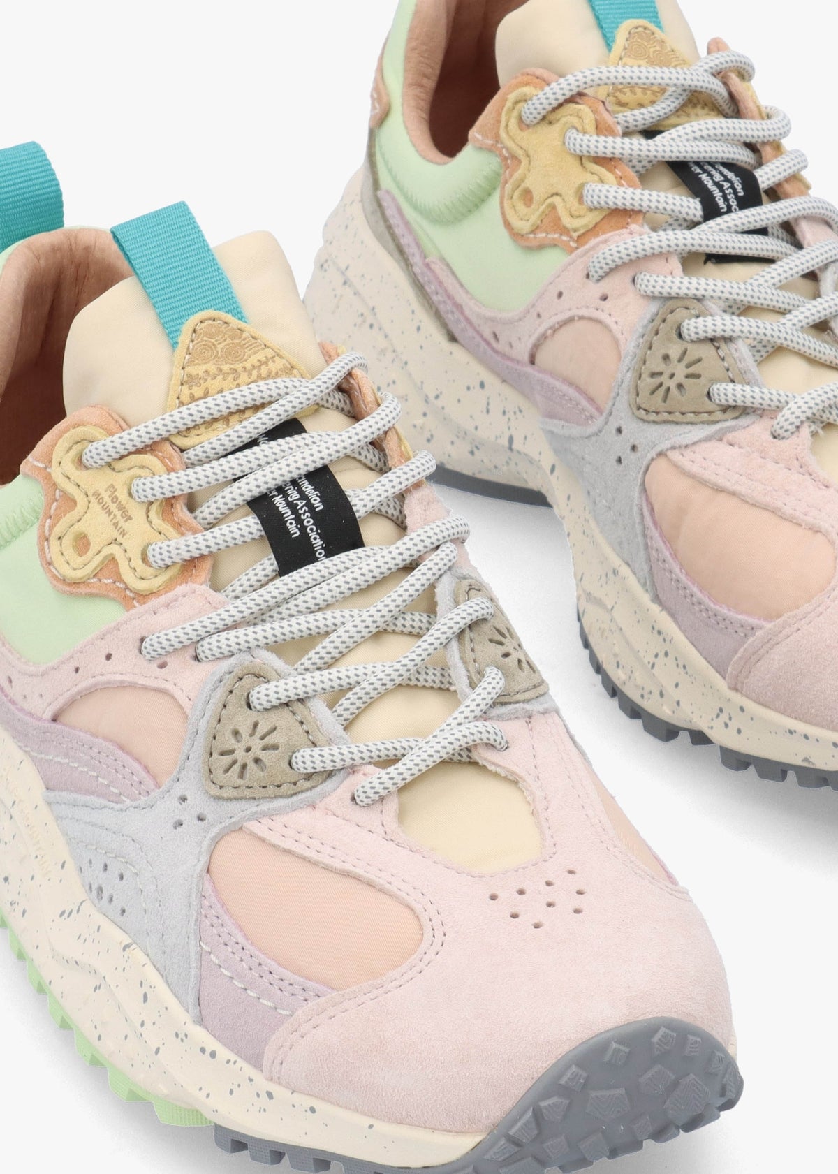Women's Wave Pale Pink Lilac Light Green Suede Trainers
