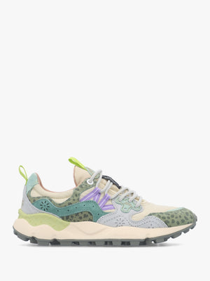 Women's Yamano 3 Taupe Green Bottle Suede Trainers