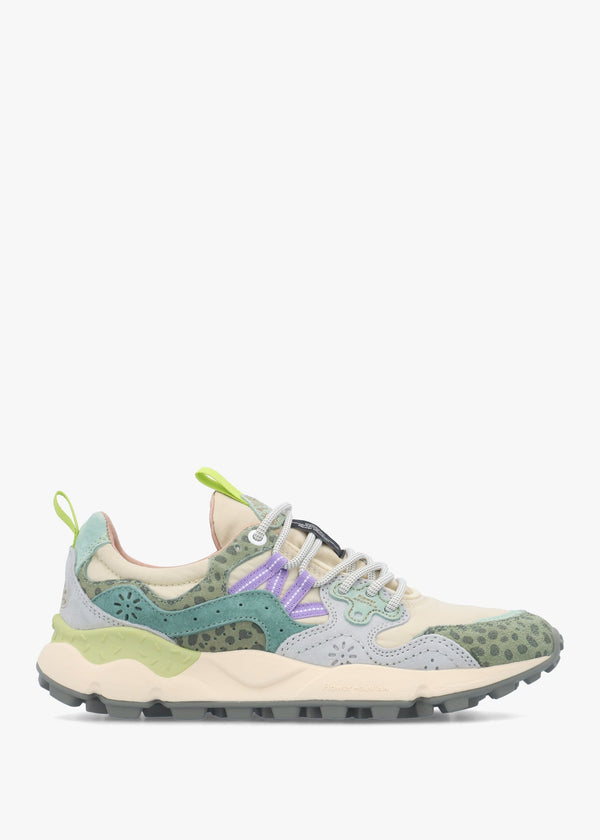 Women's Yamano 3 Taupe Green Bottle Suede Trainers
