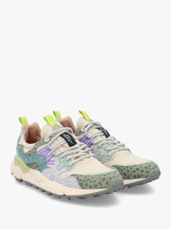 Women's Yamano 3 Taupe Green Bottle Suede Trainers